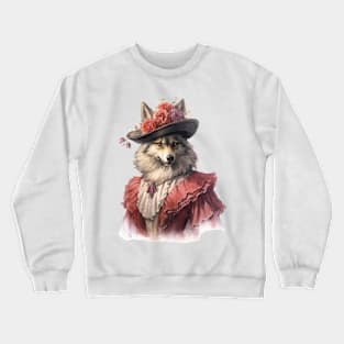 Watercolor Victorian Wolf #8 Crewneck Sweatshirt